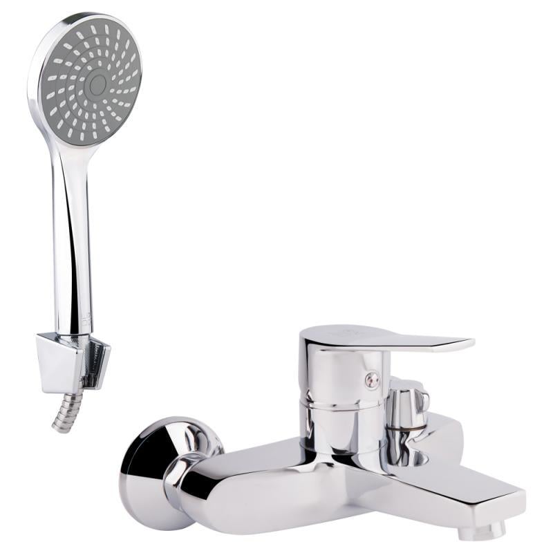 Смеситель для ванны Lidz LIDZCRM203800600 с душевым набором Хром (80369)