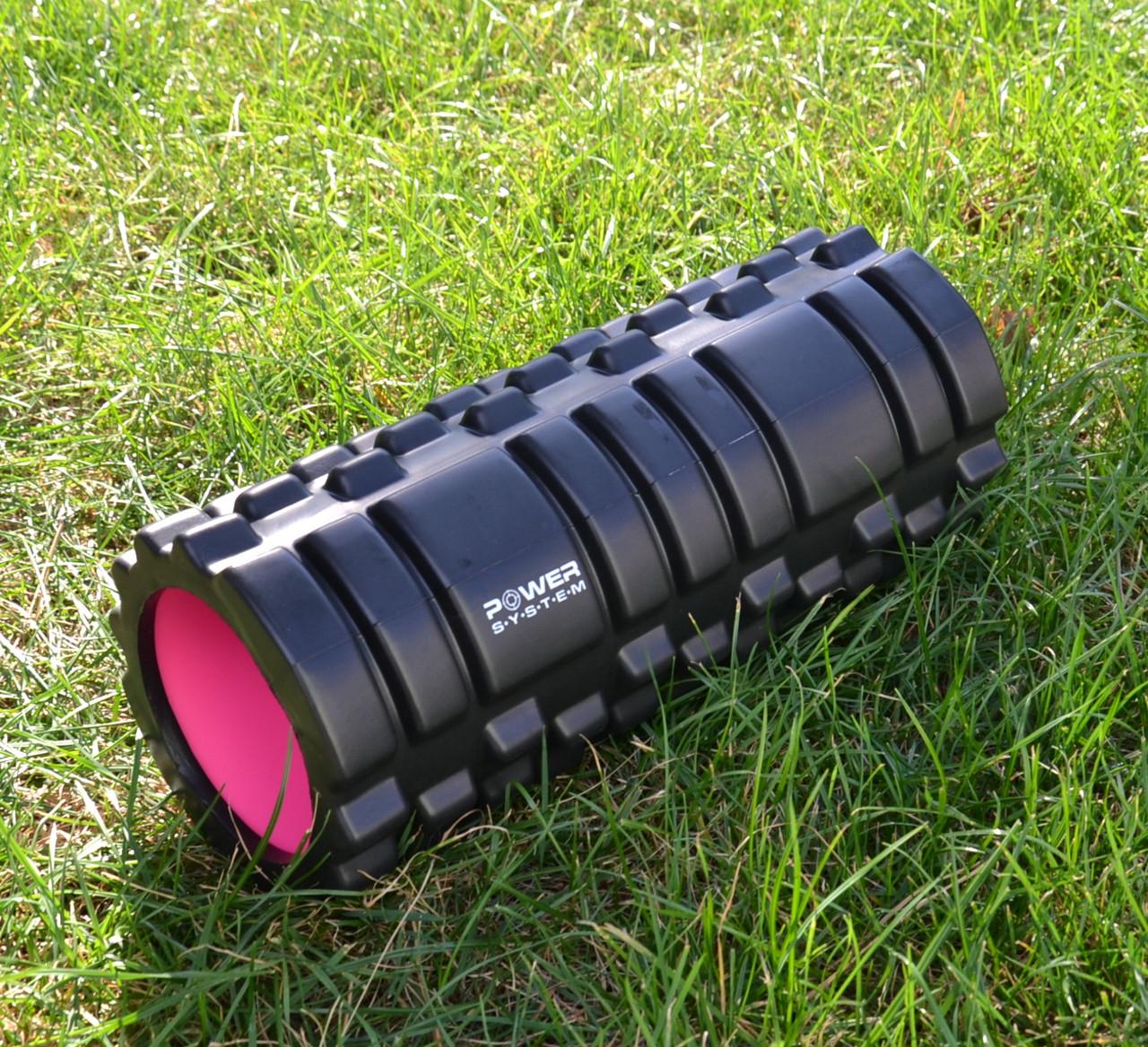 Ролик масажний Power System PS-4050 Fitness Foam Roller 33x15 см Black/Pink - фото 3