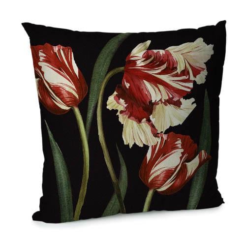 Подушка диванная Тюльпаны с бархата 45x45 см (45BP_FLORA014)