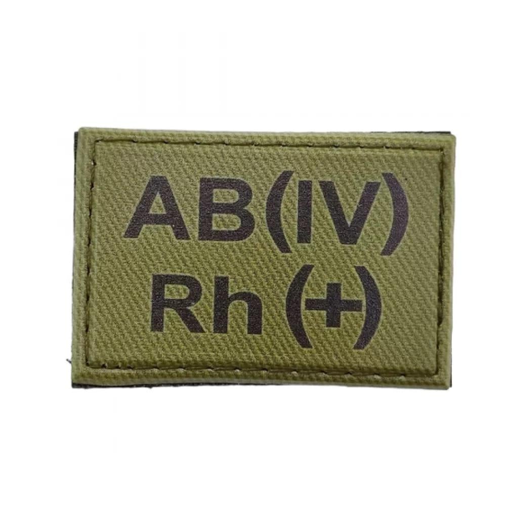 Нашивка группа крови ВСУ AB(IV) Rh(+)" 30x45 мм Олива (3578358)