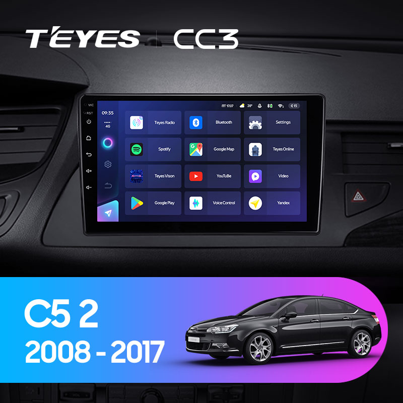 Автомагнитола штатная Teyes для Citroen C5 2008-2017 Android CC3 4+64G Wi-Fi (1416785599) - фото 3