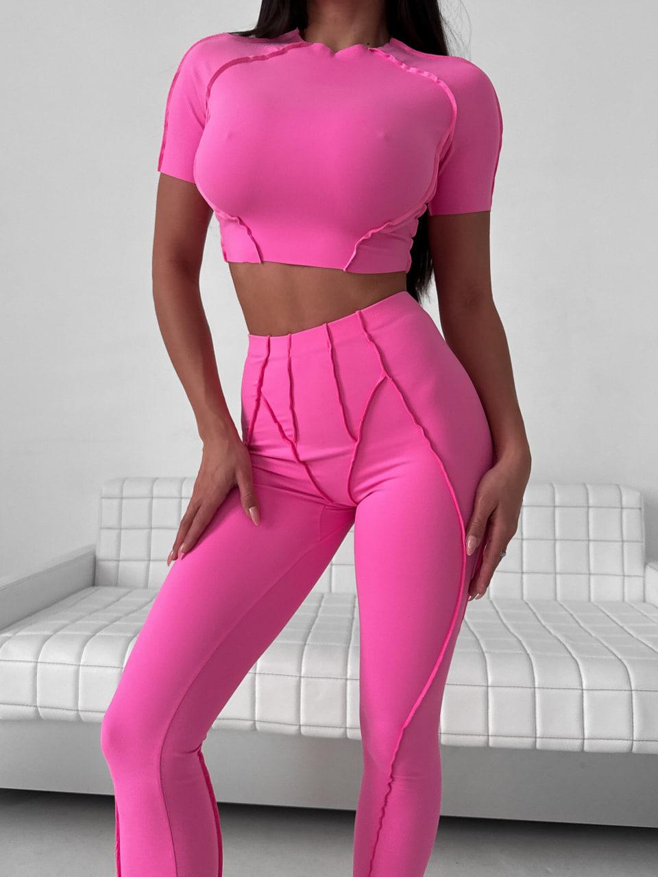 Топ-футболка со швами наружу S Розовый (RTX07S)