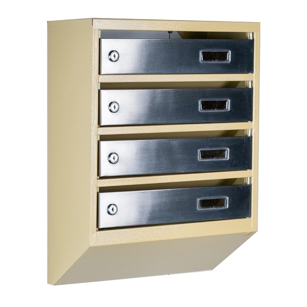 Ящик почтовый многосекционный ЯП04A Бежевый/Нержавеющая сталь (24061094)