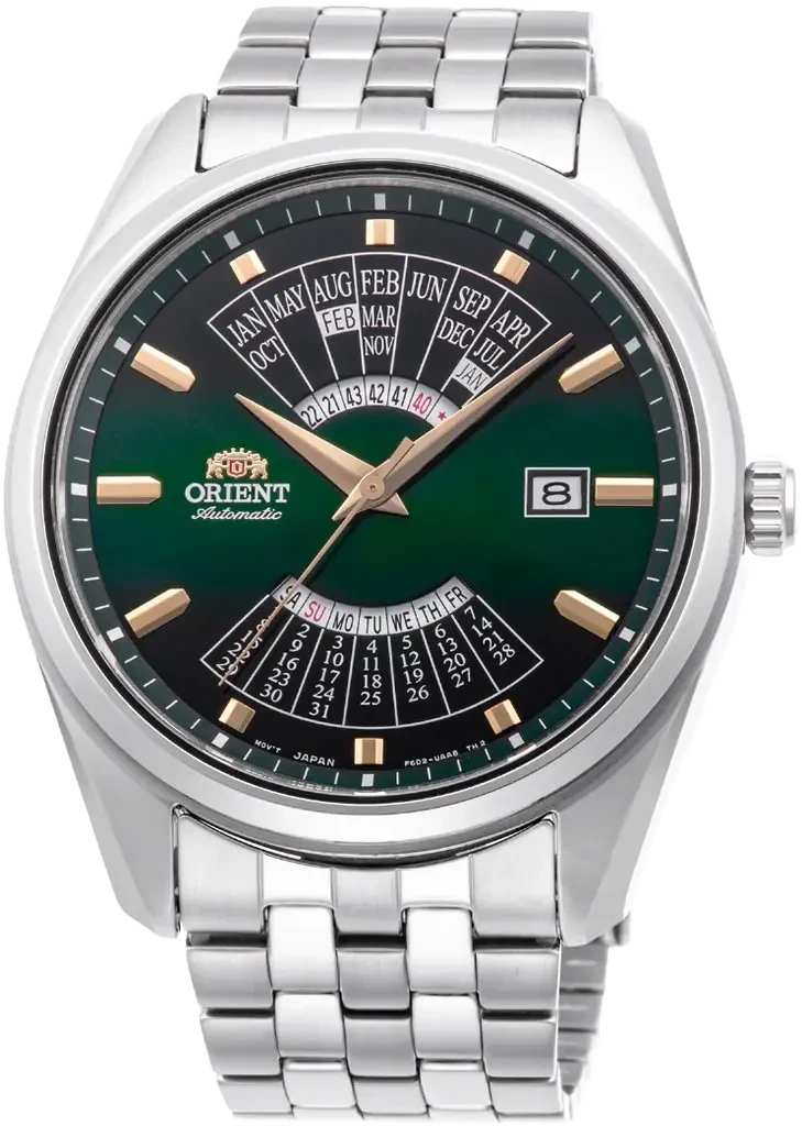 Мужские наручные часы Orient Multi-Year Calendar RA-BA0002E10B со стальным корпусом WR 50 м Зеленый (3124584433)