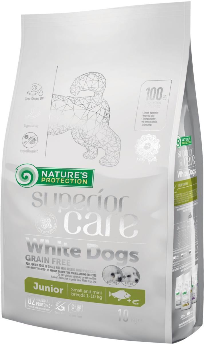 Корм сухой Nature's Protection Superior Care White Dogs Junior Small and Mini Breeds для юниоров беззерновой 10 кг (4771317458308)