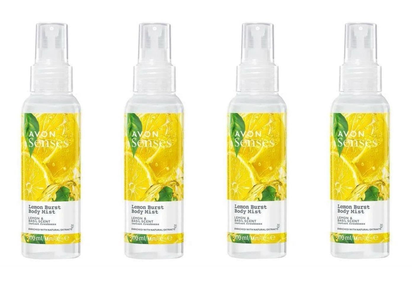 Лосьон-спрей для тела женский Avon Senses Lemon Burst Цитрусовый заряд 4х100 мл