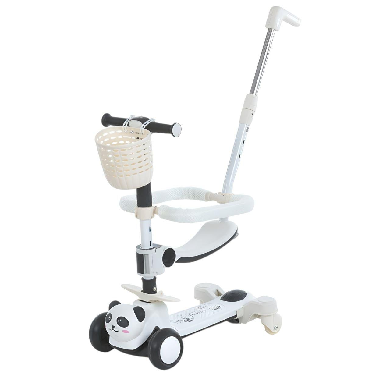 Самокат JR3-142-B 3 положения с родительской ручкой свет и музыка складная Белый (26132400)