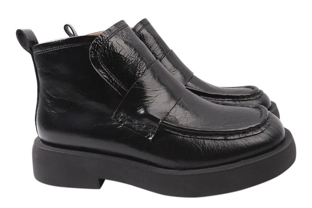 Ботинки женские Sasha Fabiani из кожи на низком ходу р. 37 Черный (22-21DHC)