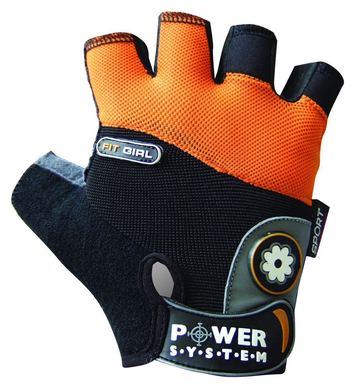 Перчатки для фитнеса и тяжелой атлетики Power System Fit Girl PS-2900 M Black/Orange