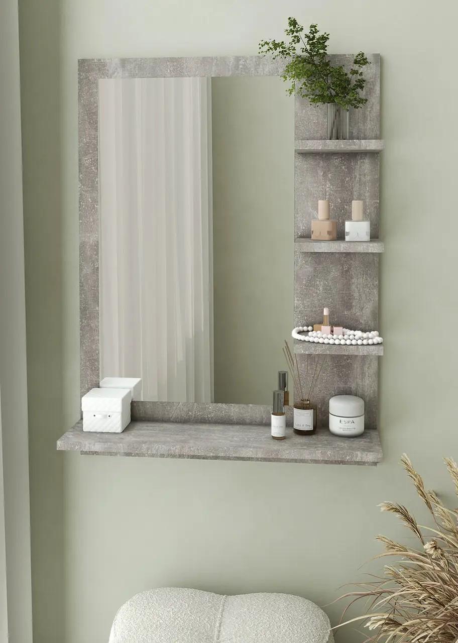 Дзеркало з полицею 600х800х150 мм Бетон (FNT-2)
