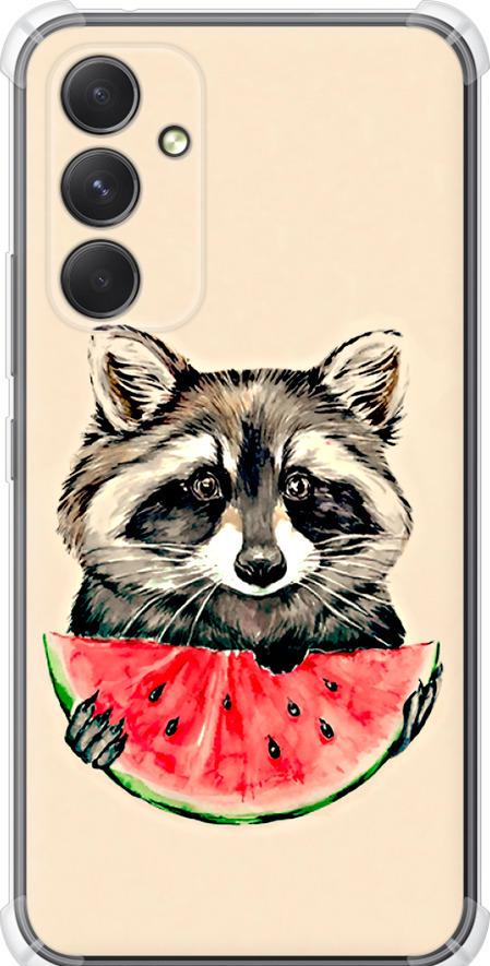 Чохол на Samsung Galaxy A54 A546E Єнотик з кавуном (4605sp-2935-42517)