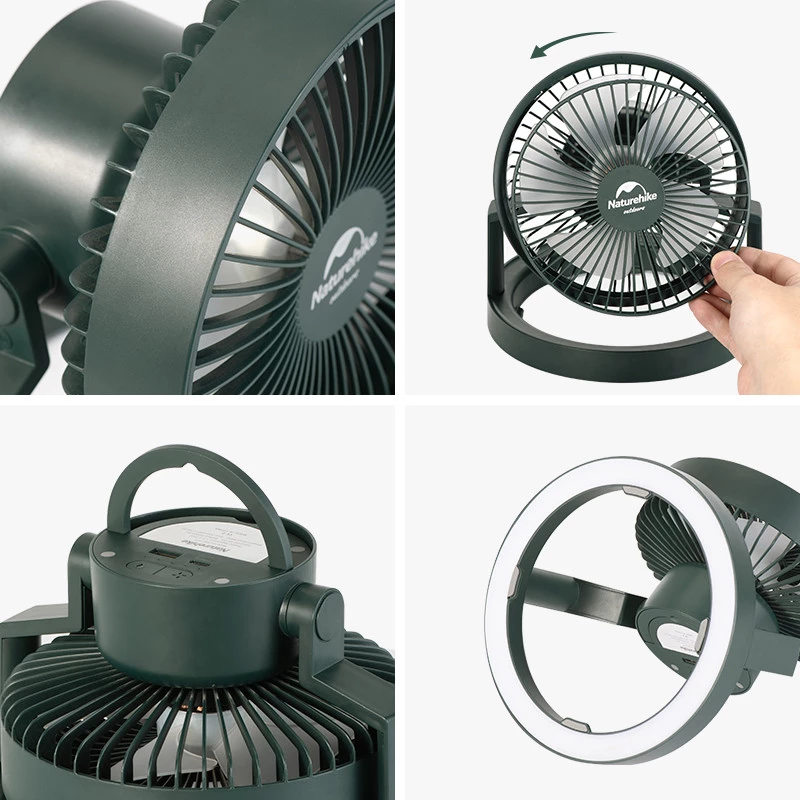 Вентилятор-фонарь Naturehike NH21ZM003 Зеленый - фото 5