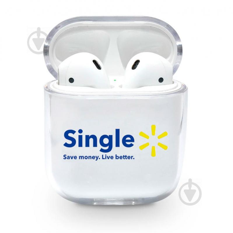 Прозрачный силиконовый чехол Apple AirPods с рисунком - Single (KAP1240)
