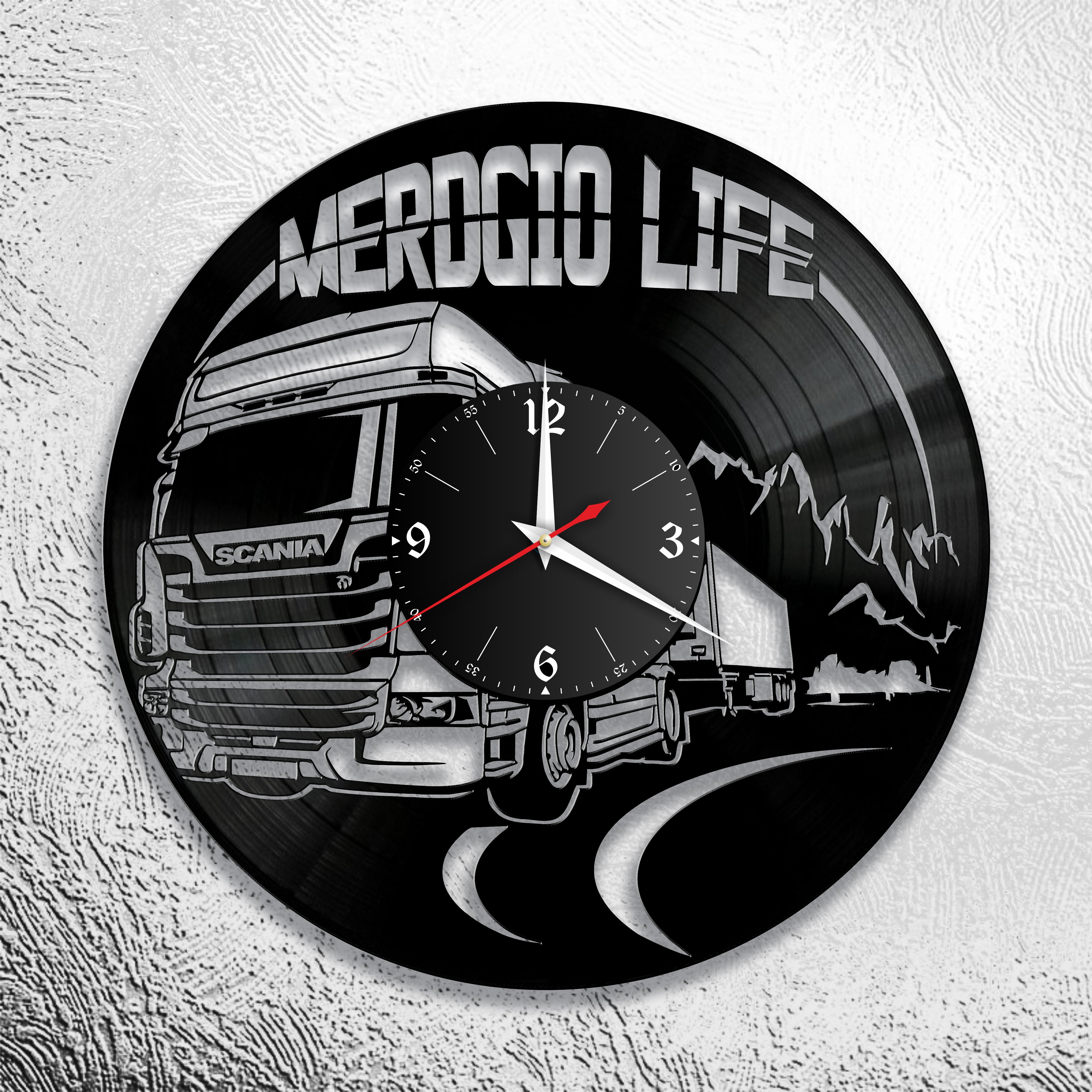 Часы настенные Scania 0908 из виниловой пластинки