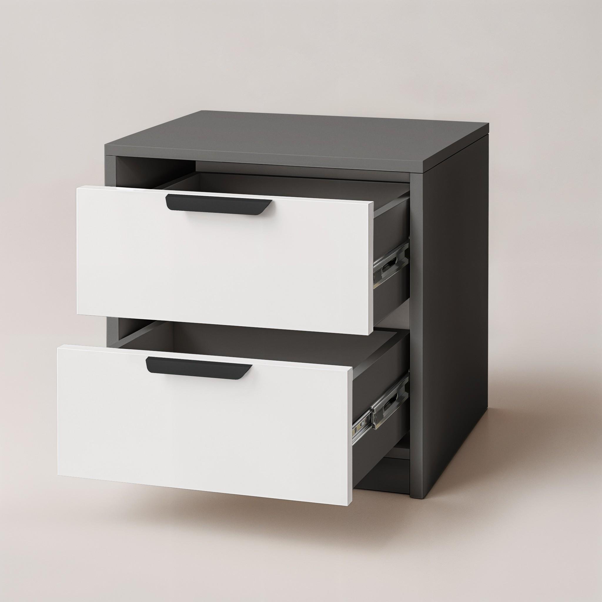 Тумба прикроватная FT-3 450х354х489 мм Антрацит/Белый - фото 3