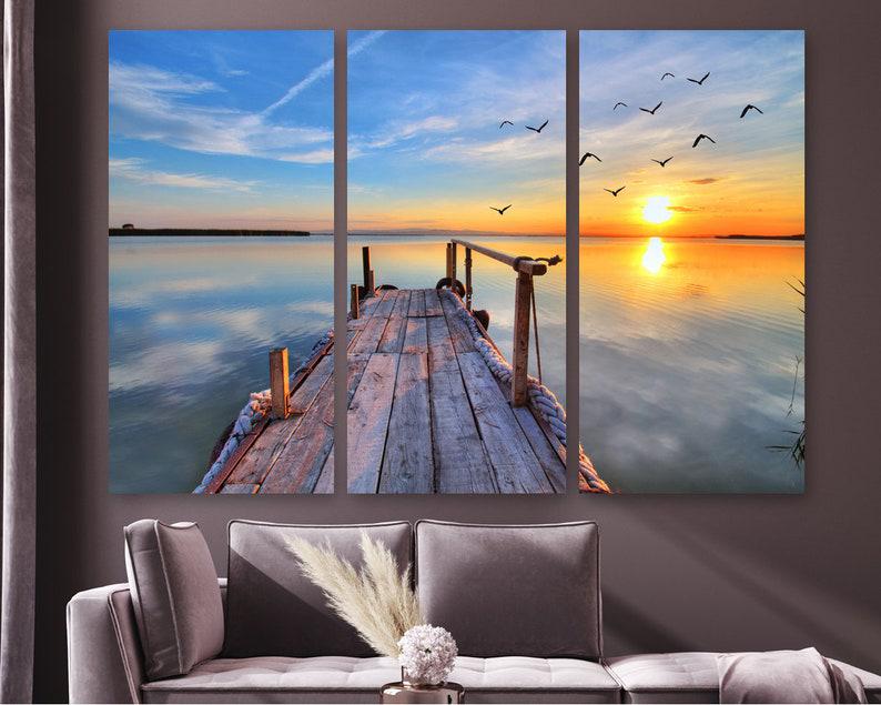 Модульная картина KIL Art Стая птиц на закате на холсте из трех частей 156x100 см (M3_XL_657) Модульная картина KIL Art Стая птиц на закате на холсте из трех частей 156x100 см (M3_XL_657)