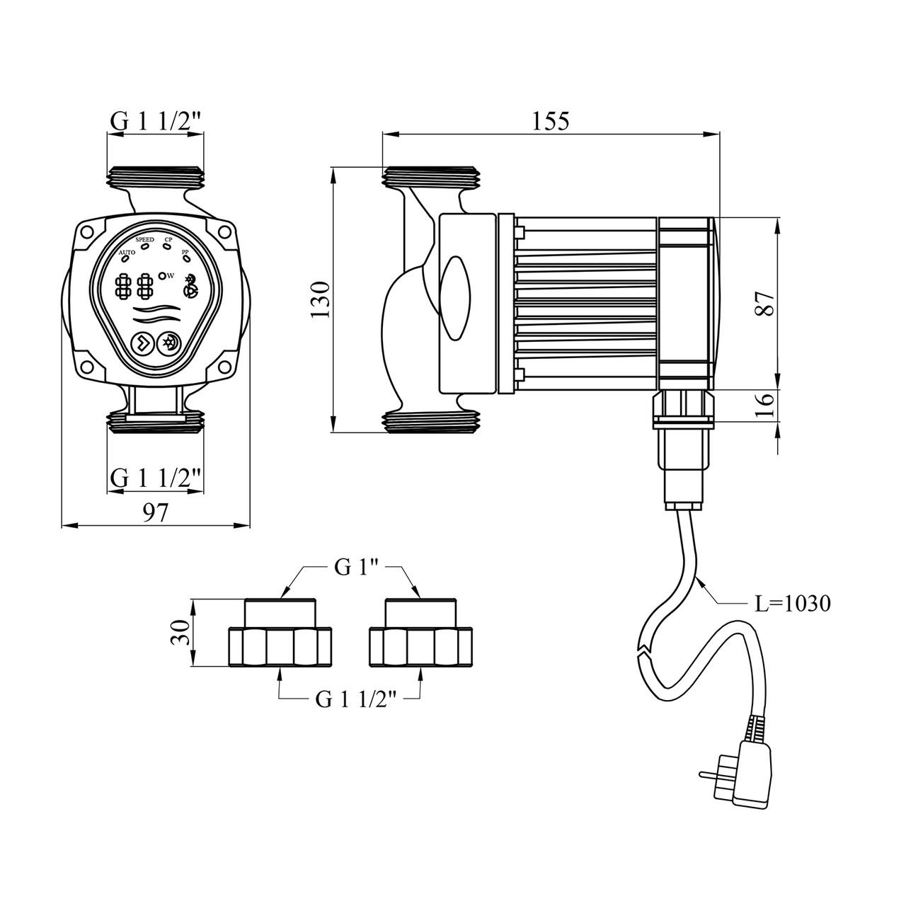 Насос циркуляционный Forwater WPB 25/4-130 (2681047271) - фото 2 Насос циркуляционный Forwater WPB 25/4-130 (2681047271) - фото 2