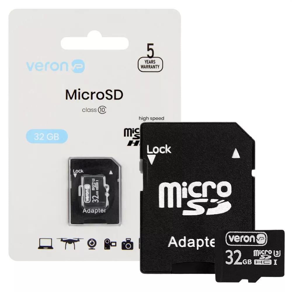 Карта памяти 32 ГБ Veron microSDHC UHS-1 класс 10 с адаптером (TG-78858) - фото 3