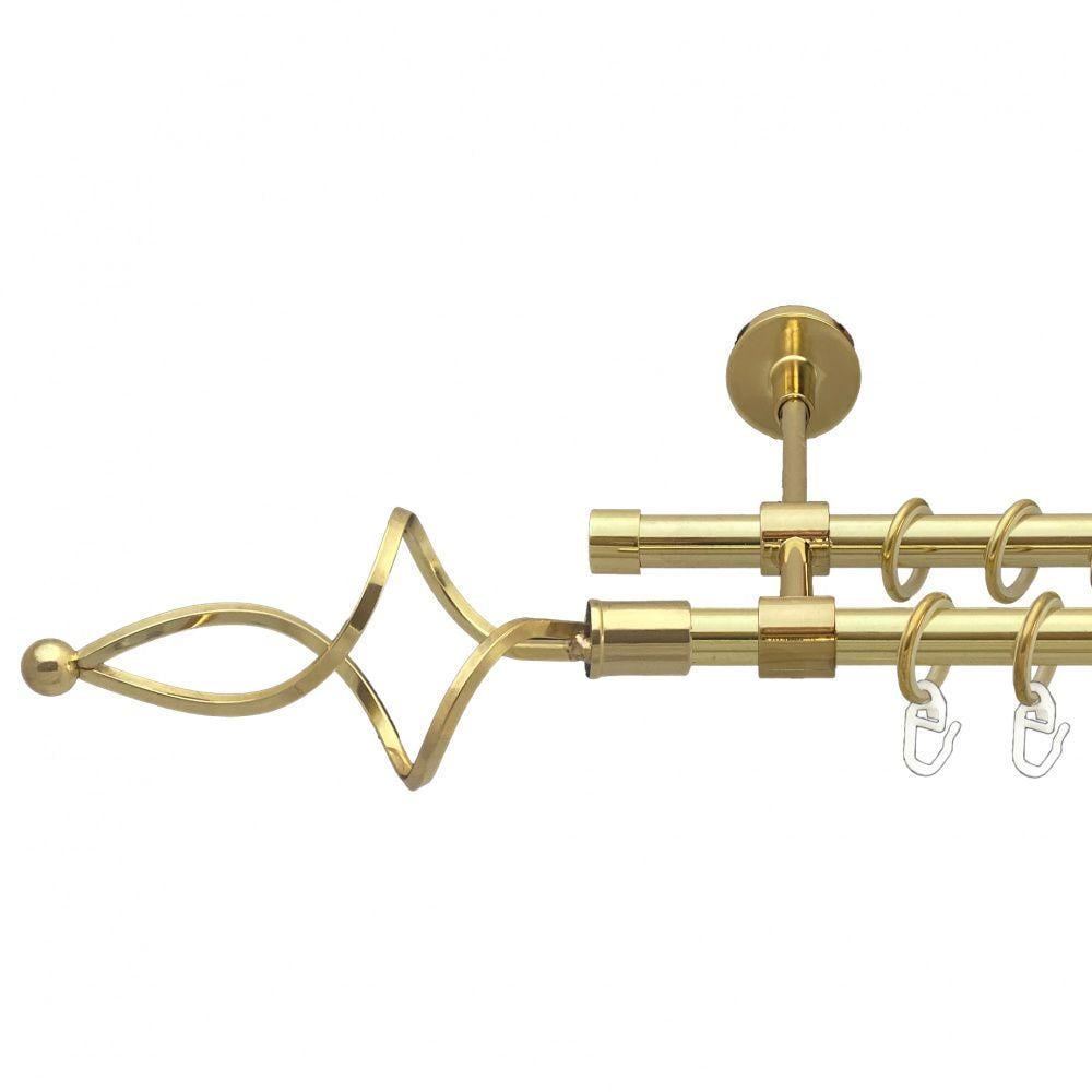 Карниз для штор Orvit Ажур дворядний гладкий 300 см Золотий (00-00014482)