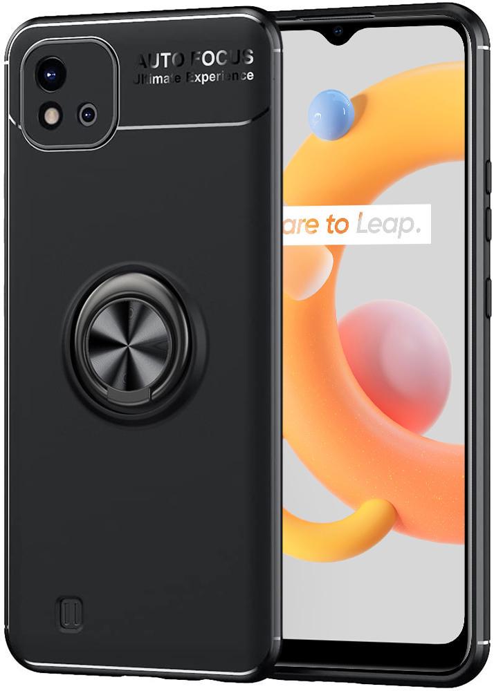 Чехол с кольцом Auto Focus для Realme C11 Black (23461-2B)