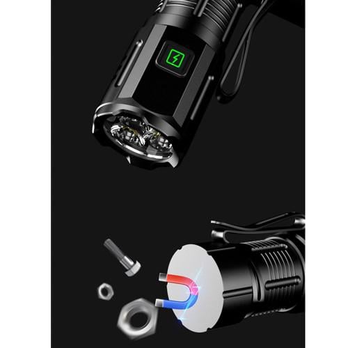 Фонарь F30-3XPG 1х16340A индикация заряда ЗУ Type-C чехол магнит Box (2259539992) - фото 5