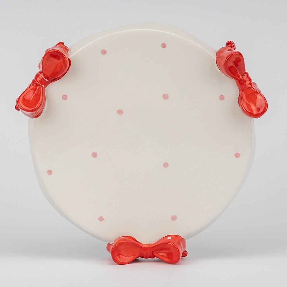 Тортовница керамическая Бантики 20 см (6037-017) - фото 2 Тортовница керамическая Бантики 20 см (6037-017) - фото 2