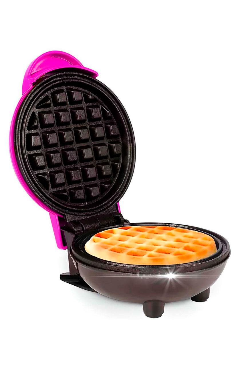 Вафельница электрическая BRS мини для венских вафель с антипригарным покрытием Pink/Black (28689849)