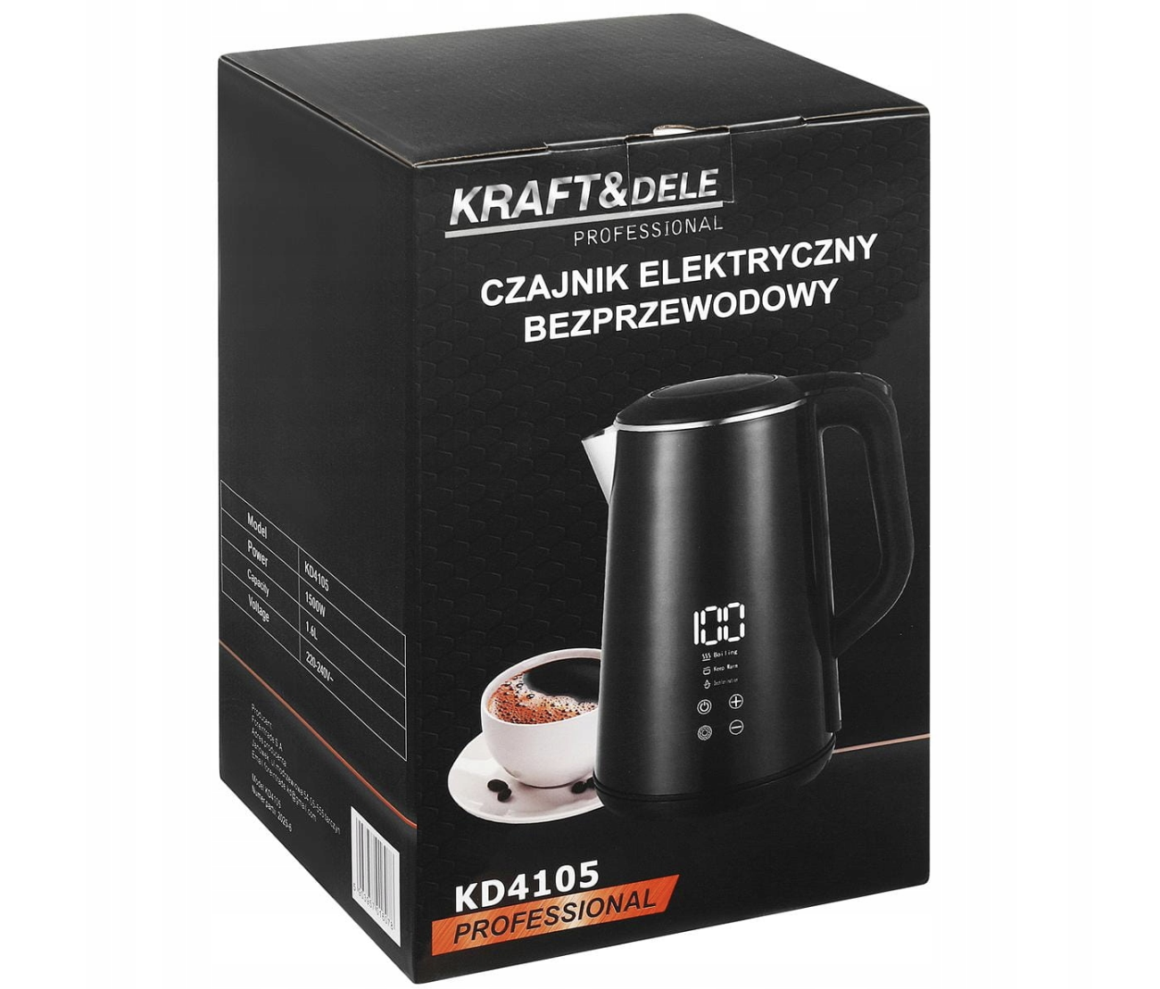 Електричний чайник з контролем температури Kraft&Dele KD4105 1,6 л 1500 Вт Чорний (KD4105) - фото 12