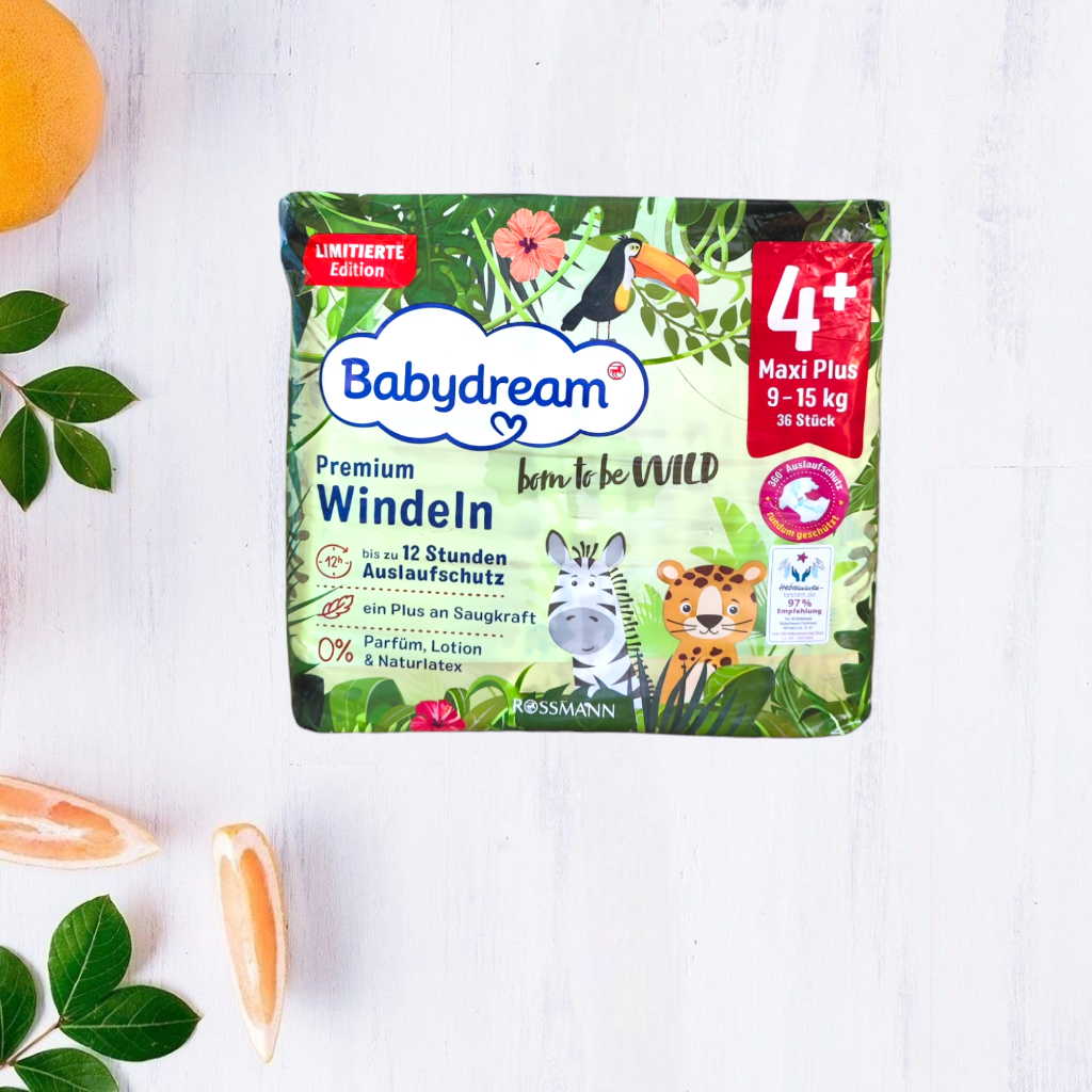 Підгузки Babydream born to be WILD Premium 4+ Maxi Plus 9-15 кг 36 шт.