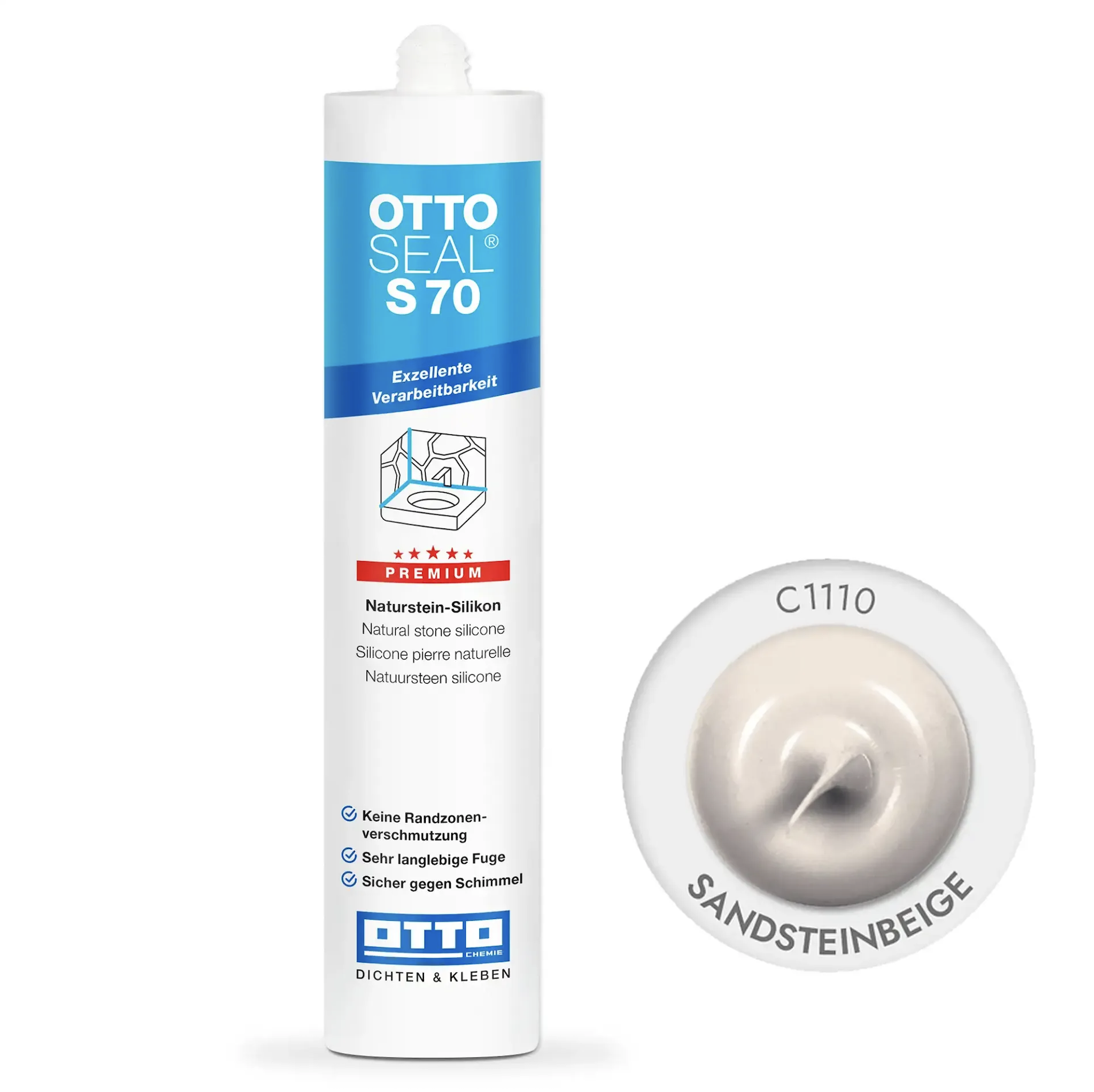 Герметик силіконовий OTTOSEAL S70 С1110 Пісочно-бежевий (8NTRBRN0201)