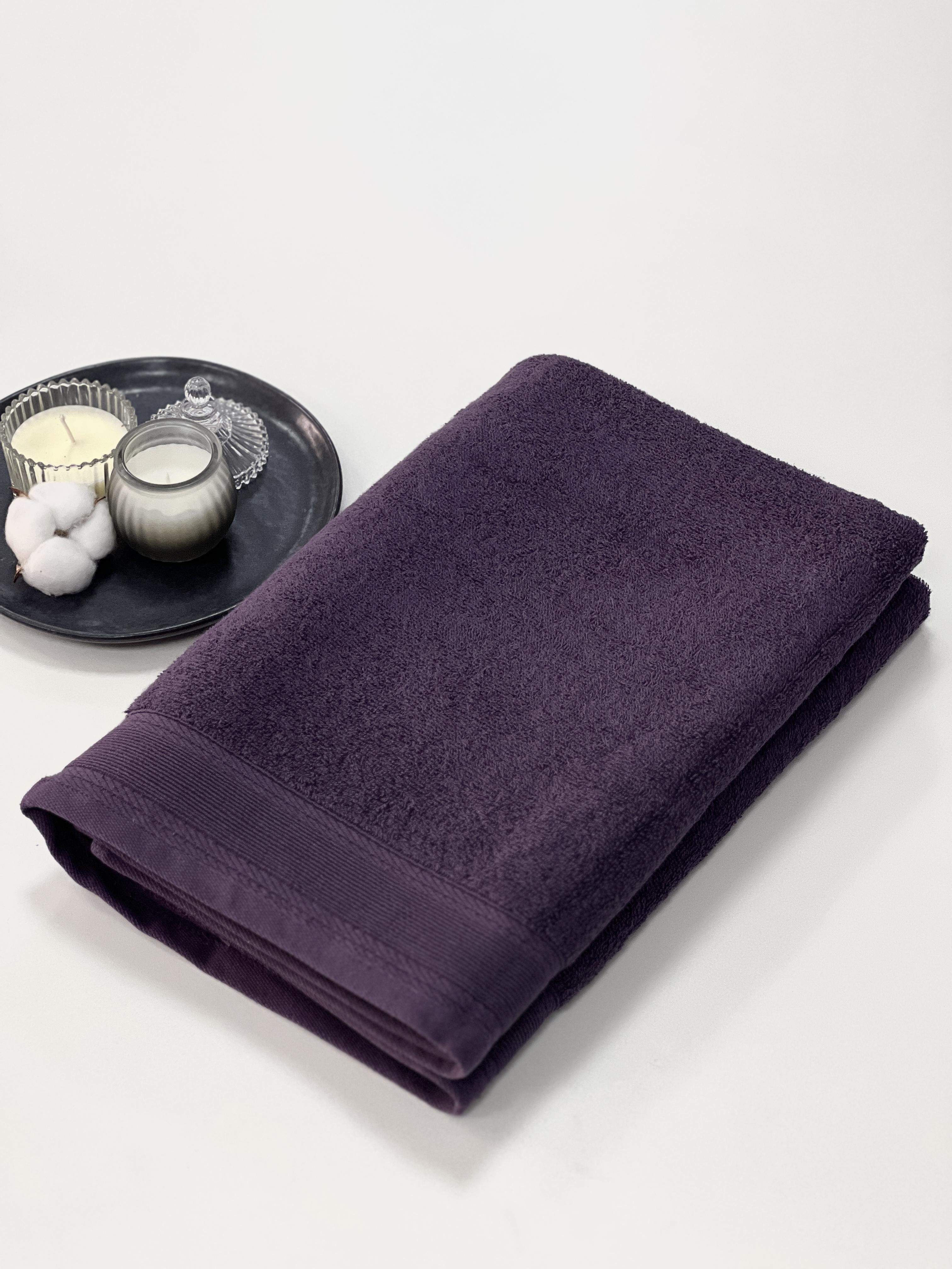 Полотенце махровое с бордюром 400г/м2 100х150 см Темно-фиолетовый (9900244) - фото 1 Полотенце махровое с бордюром 400г/м2 100х150 см Темно-фиолетовый (9900244) - фото 1