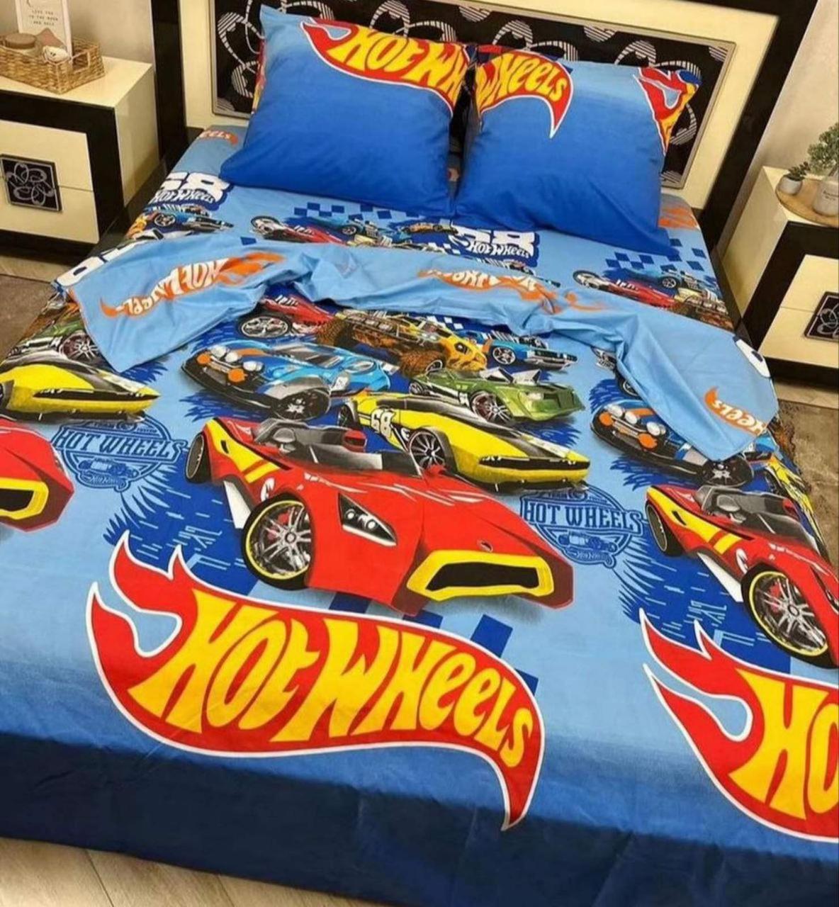 Комплект постельного белья полуторный Gold Lux Hot Wheels D бязь/коттон Синий (28810634) Комплект постельного белья полуторный Gold Lux Hot Wheels D бязь/коттон Синий (28810634)