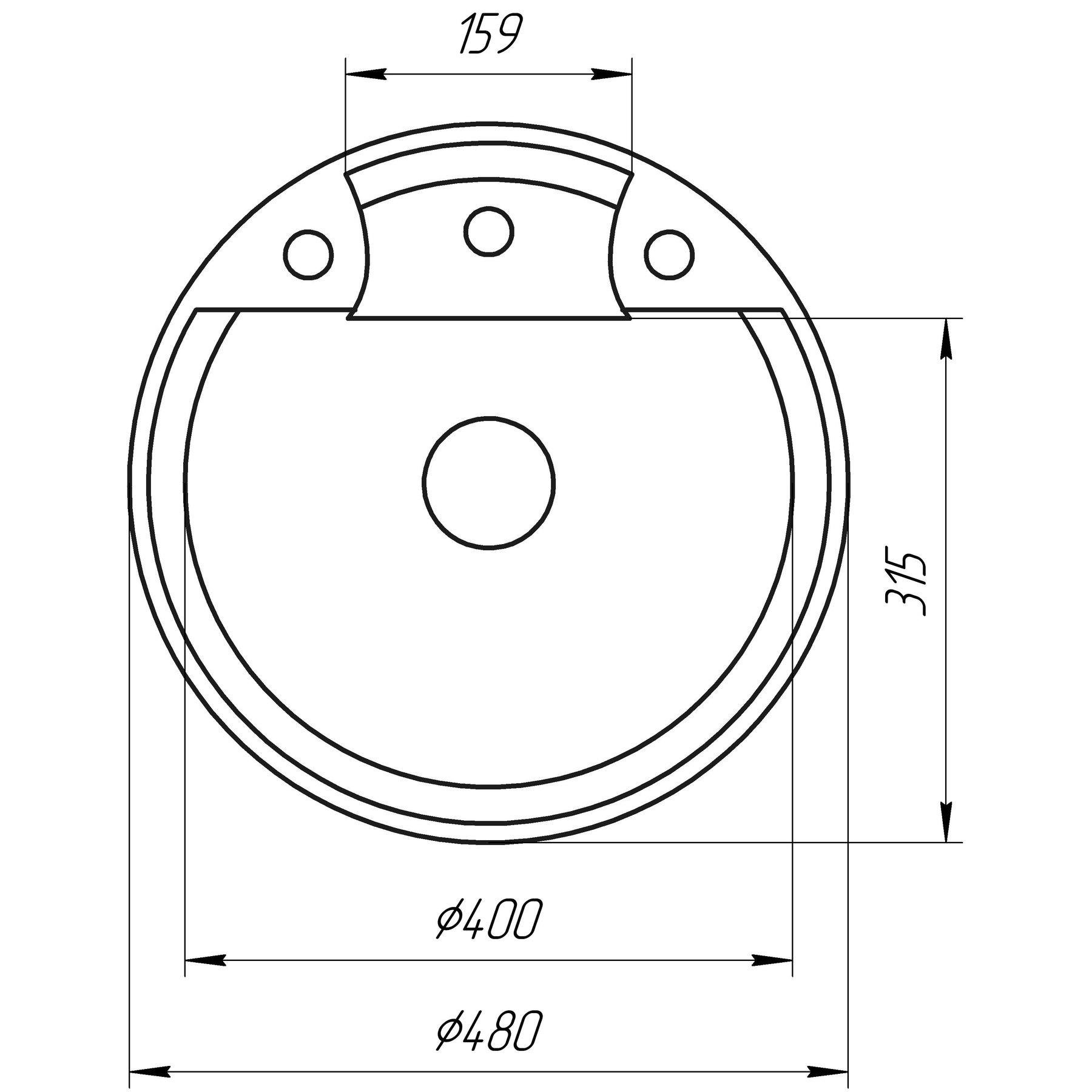 Гранитная мойка Globus Lux GURON 480 мм Жемчужина (000008100) - фото 5