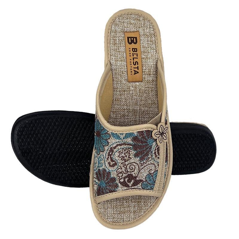 Домашние тапочки женские текстильные 166-1 p. 39 25 см Бежевый