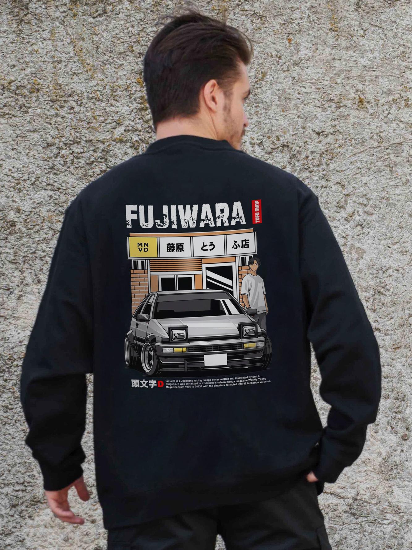 Свитшот оверсайз с принтом Without Fujiwara S/M Black (S/M8055612)