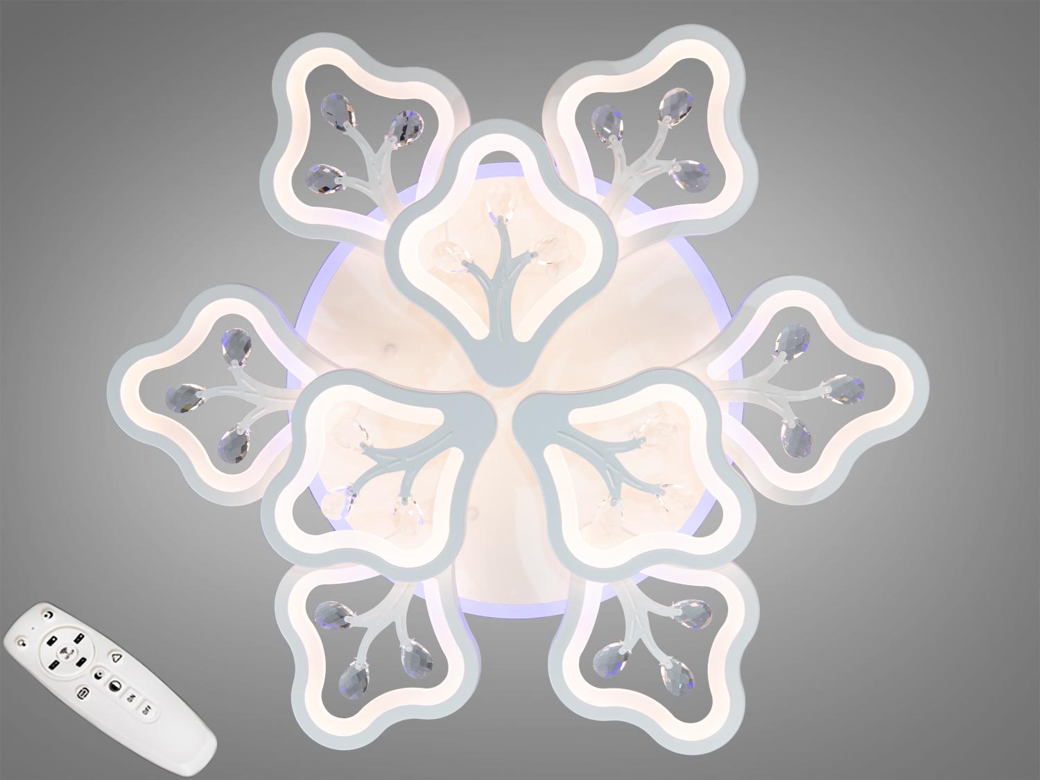 Люстра потолочная LED с пультом диммером и цветной подсветкой 150W