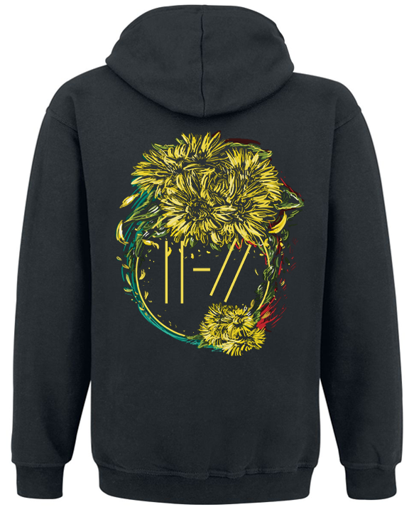 Толстовка з блискавкою Twenty One Pilots-Yellow Daisies M Чорний (42378) - фото 2 Толстовка з блискавкою Twenty One Pilots-Yellow Daisies M Чорний (42378) - фото 2