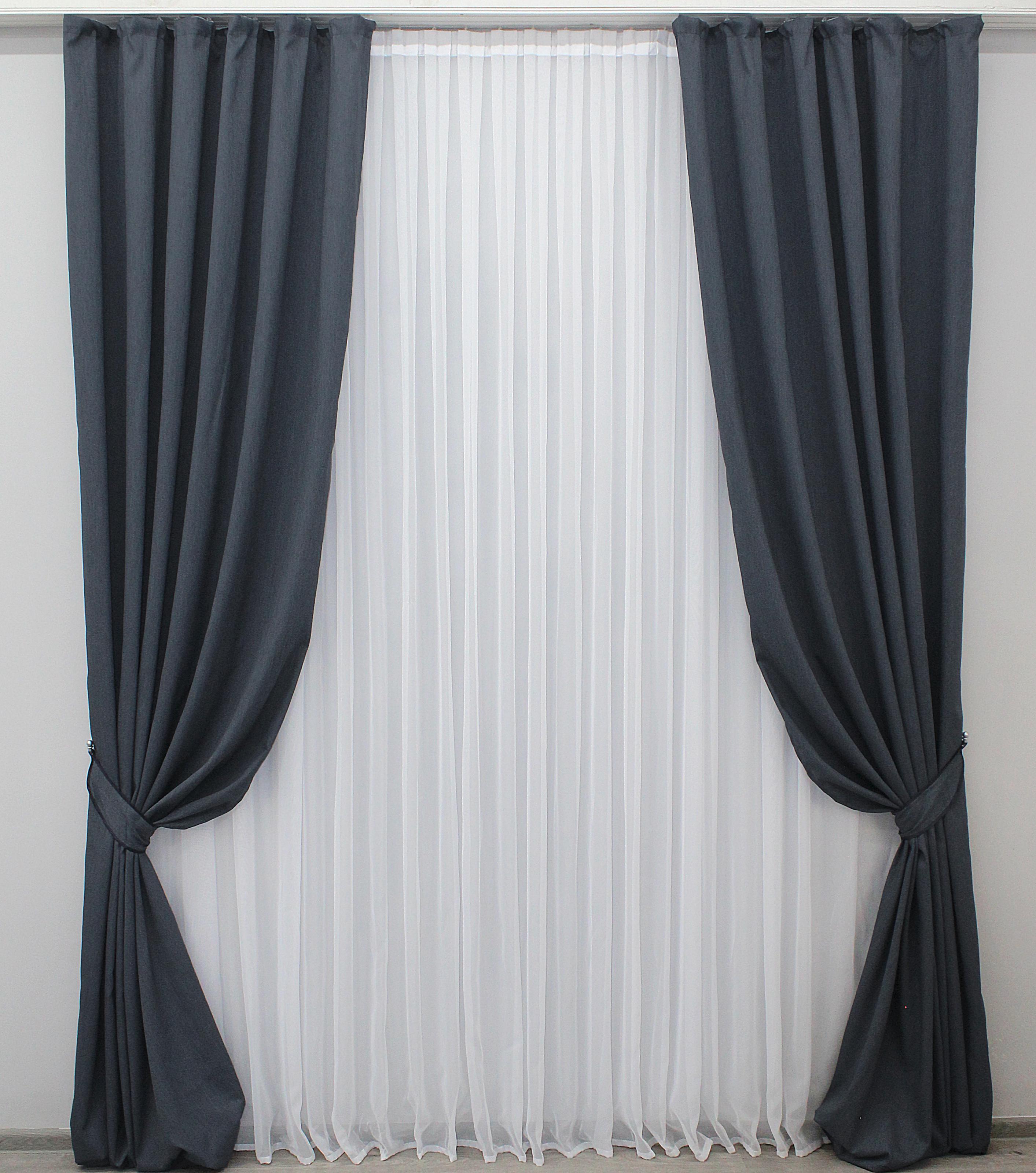 Комплект штор VR-Textil Avrora № 1134ш 150х290 см 2 шт. Серо-синий (30-946)