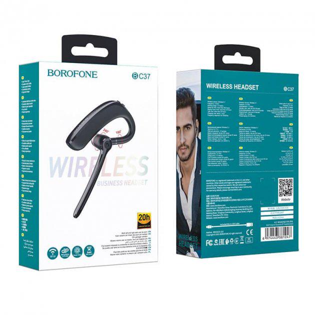 Bluetooth-гарнитура Borofone Imperor business BT headset BC37 чорний (f370b122) - фото 2