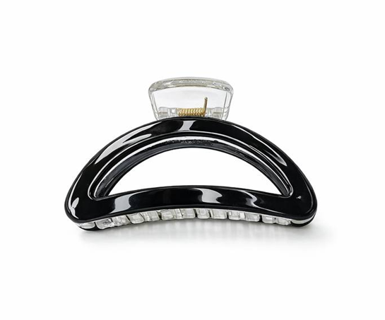 Крабик для волосся напівкруглий глянцевий з металевим механізмом 9 см Чорний (2934133038)