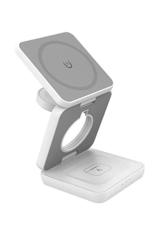 Зарядная станция беспроводная складная 3в1 для iPhone/Android с MagSafe Белый Зарядная станция беспроводная складная 3в1 для iPhone/Android с MagSafe Белый