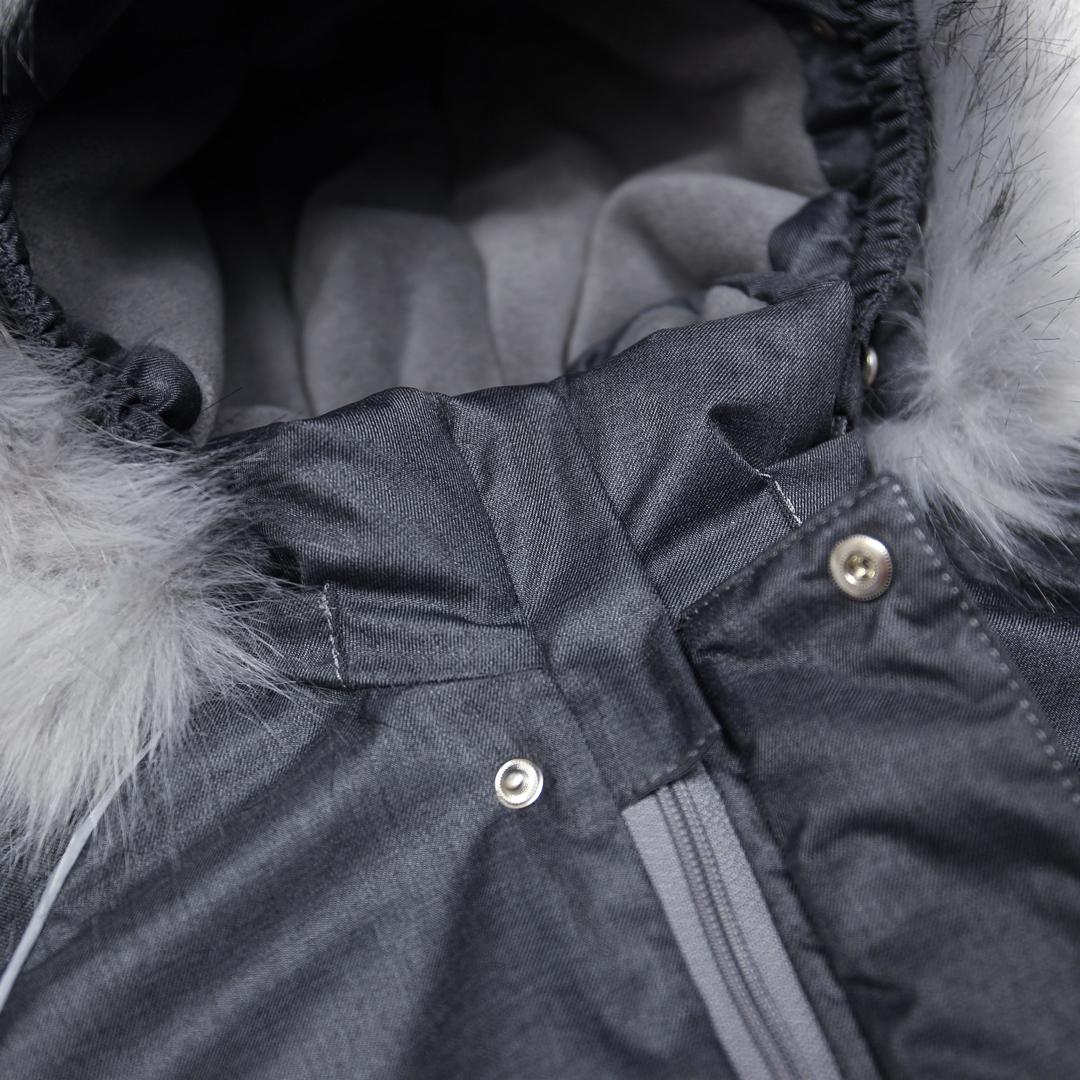 Дитячий зимовий комбінезон з капюшоном DoRechi Аполло з хутром 74 см Графітовий (21461) - фото 5