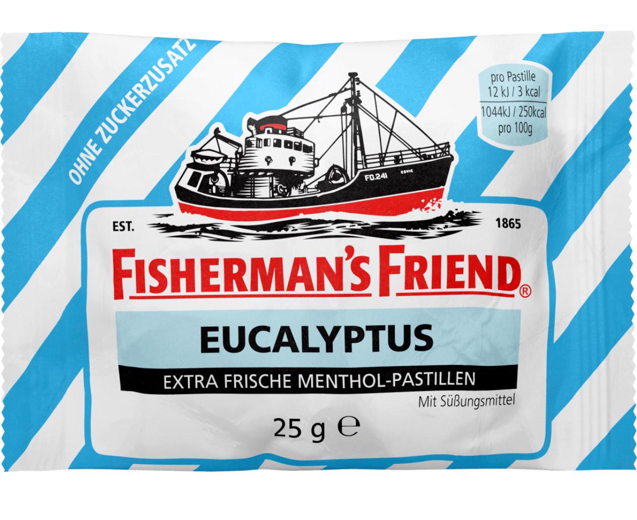 Цукерки м'ятні Fisherman's Friend Eucalyptus Евкаліпт без цукру 25 г