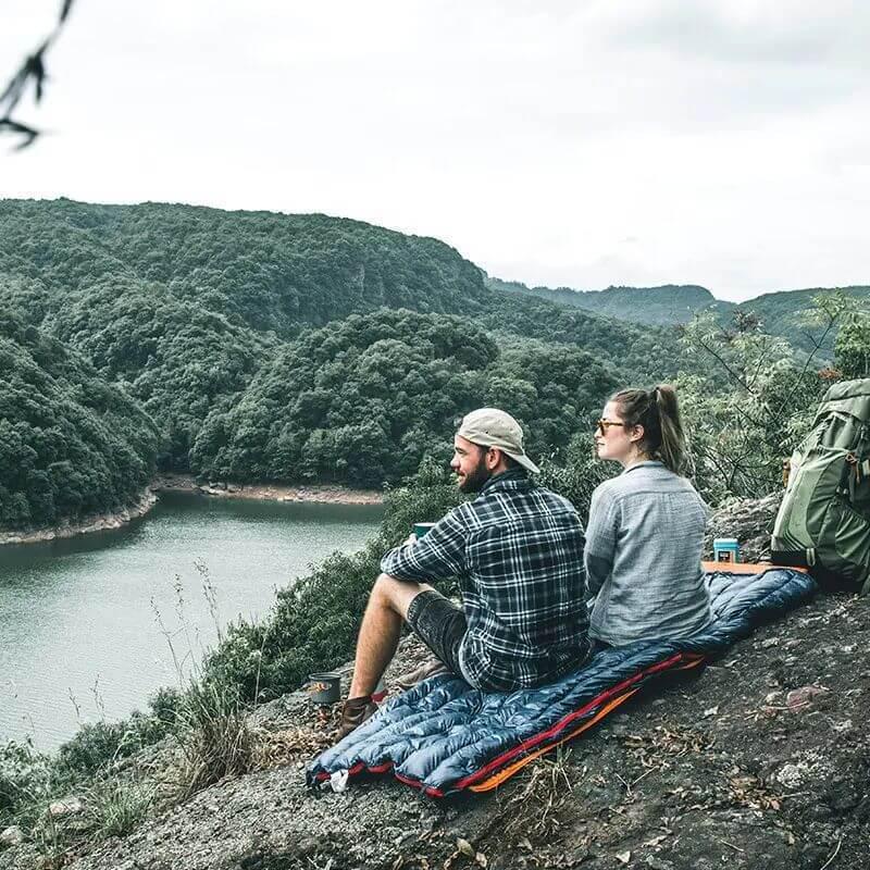 Спальний мішок пуховий Naturehike CW280 NH17Y010-R 190 см Темно-синій (6927595762417) - фото 3