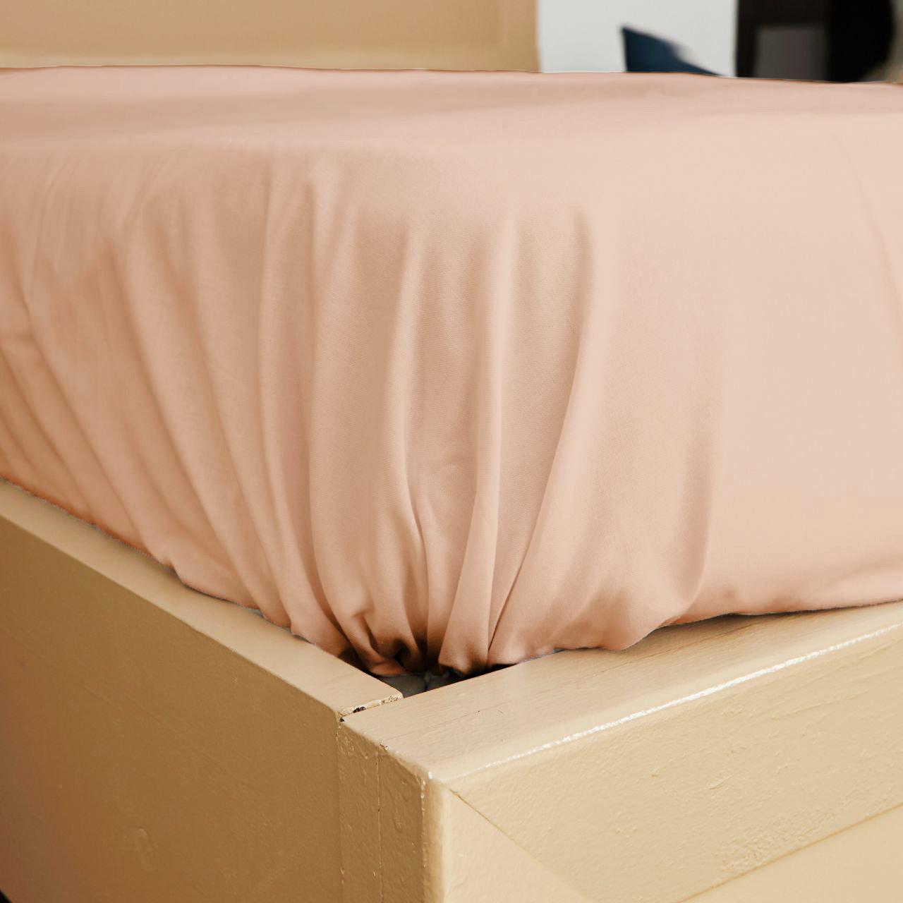 Простынь на резинке ранфорс 150х190х25 см Gentle cream (8016398)