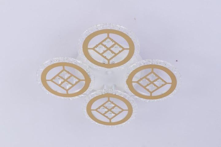 Люстра стельова світлодіодна Valeso V K39928-4+1 WT+GD з пультом 52W (00000140494)