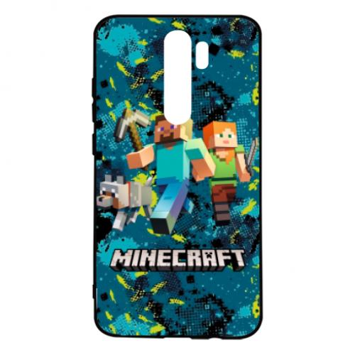 Чехол для Xiaomi Redmi Note 8 Pro Minecraft Steve Alex And Dog