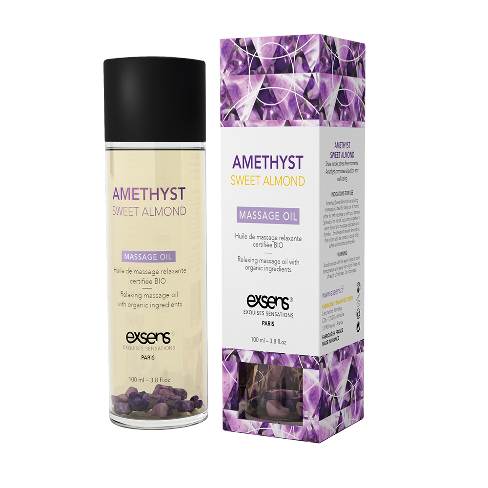 Масажна олія EXSENS Amethyst Sweet Almond розслаблююча з аметистом 100 мл