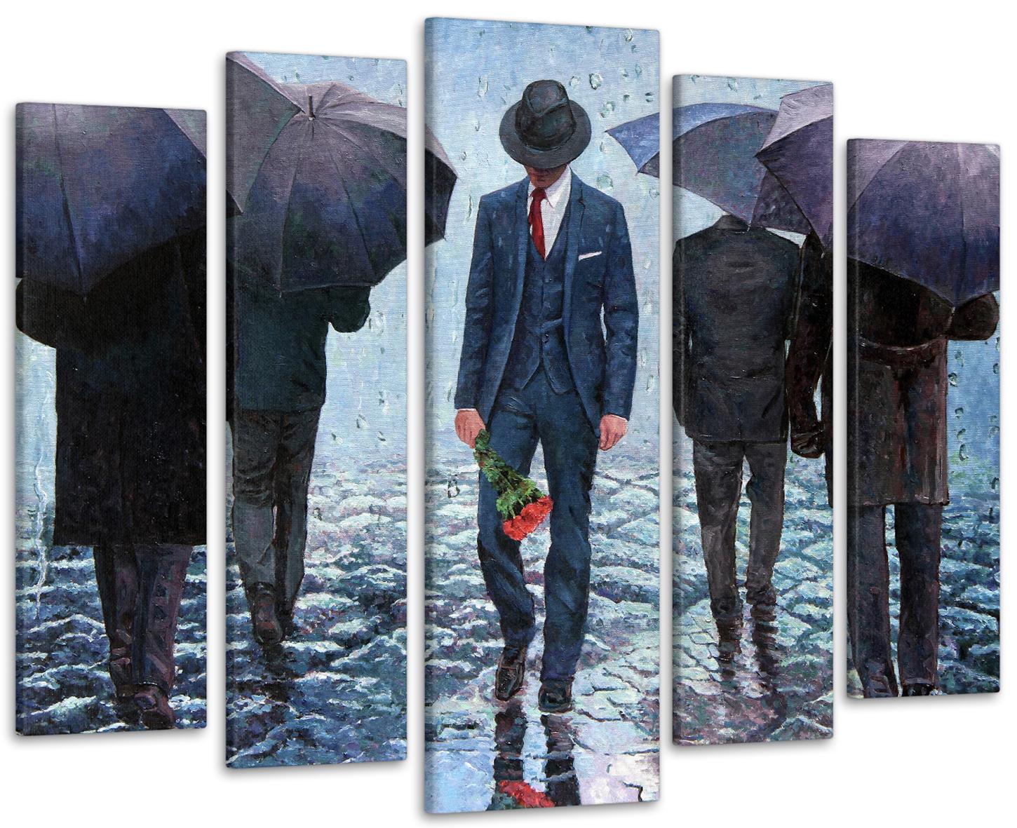 Картина модульная Мужчина с цветами 110х160 см (Art-270_5)