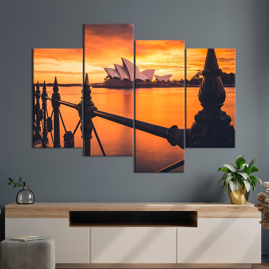 Картина город Вид на Сиднейский оперный театр 129x90 см (A731-4)